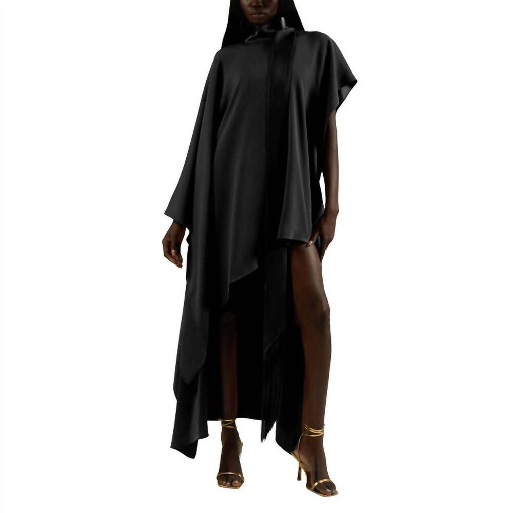 NEW TALLER MARMO california kaftan dress in black